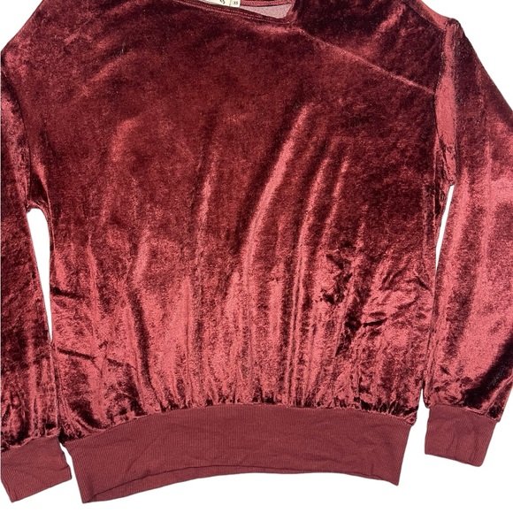 Anthropologie Michael Stars Red Vali Velvet Pullover Top Long Sleeve  XS New! - Picture 10 of 16